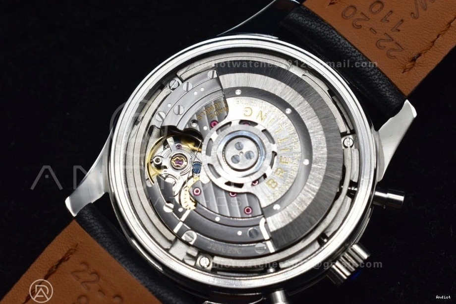 SS on Edition BLS Leather 43mm Dial Best Bracelet Navitimer Black 1:1 1 A7750 0207